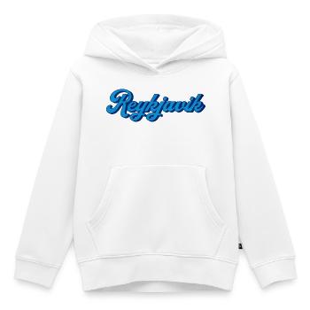 Reykjavik Blau Script Logo - Kinder Premium Organic Hoodie - Weiß - Vorne - AI Model Kid Female (0cm)