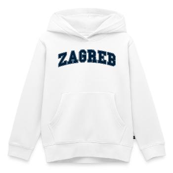 Zagreb Varsity lettering - Kids Premium Organic Hoodie - white - Front - AI Model Kid Female (0cm)