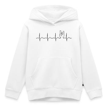 Heavy-Metal EKG Pommesgabel Herzschlag Festival - Kinder Premium Organic Hoodie - Weiß - Vorne - AI Model Kid Female (0cm)
