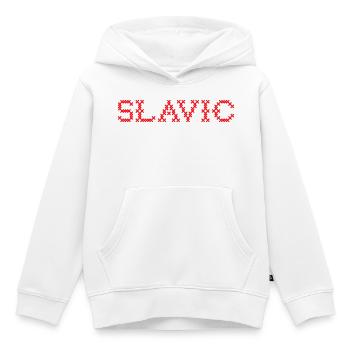 SLAVE Folk Slawisch - Sweat Premium à capuche enfant bio - blanc - Devant - AI Model Kid Female (0cm)