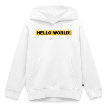 Salut tout le monde! - Sweat Premium à capuche enfant bio - blanc - Devant - AI Model Kid Female (0cm)