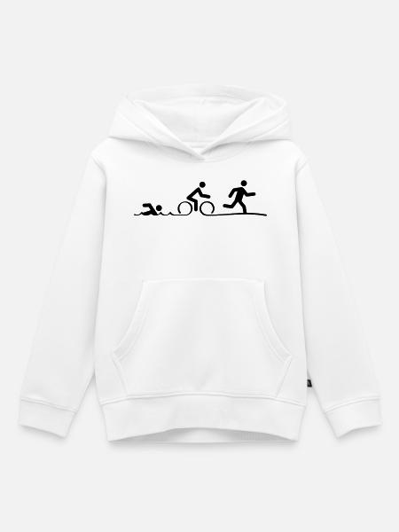 Triathlon, triathlon, swimming, cycling and running - Kids Premium Organic Hoodie - white