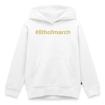 born on March 8 Birthday birthday - Kids Premium Organic Hoodie - white - Front - AI Model Kid Female (0cm)