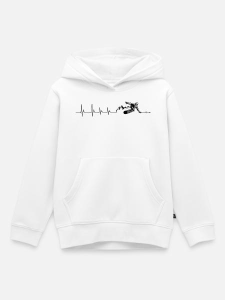 Heartbeat Snowboard - Kinder Premium Organic Hoodie - Weiß