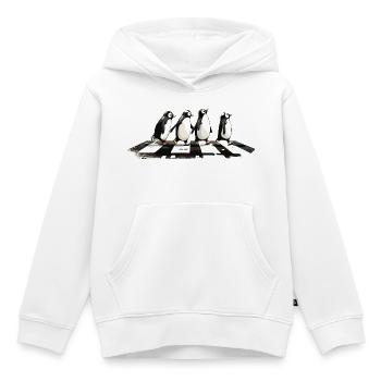 Pingouins - Sweat Premium à capuche enfant bio - blanc - Devant - AI Model Kid Female (0cm)