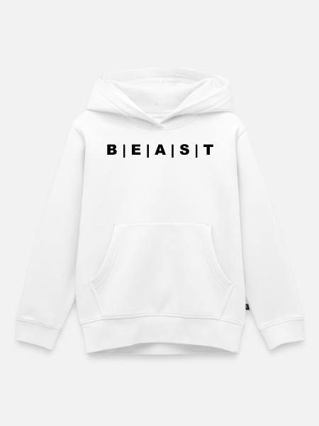 BEAST black - Kinder Premium Organic Hoodie - Weiß