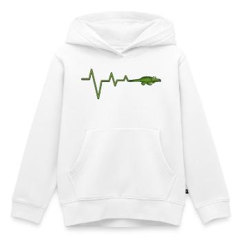 Pouls de crocodile sur ECG au néon - Sweat Premium à capuche enfant bio - blanc - Devant - AI Model Kid Female (0cm)