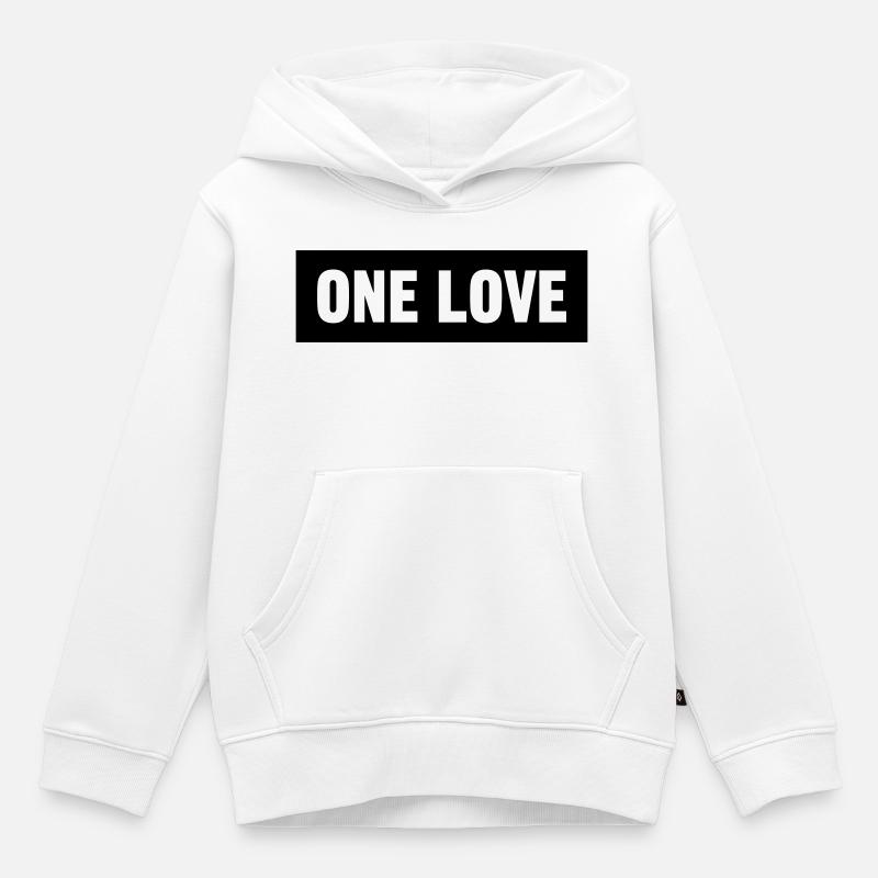 Un seul amour - Sweat Premium à capuche enfant bio - blanc