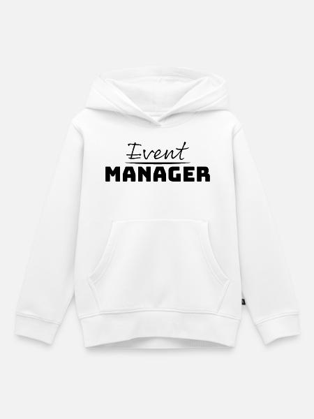 Tshirt fuer Event Manager black - Kinder Premium Organic Hoodie - Weiß