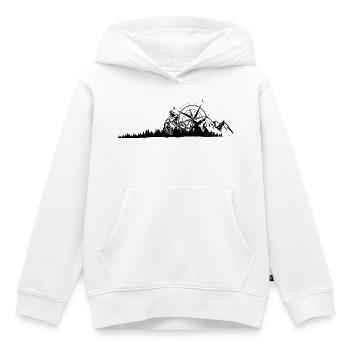 Mountain Bike - Kids Premium Organic Hoodie - white - Front - AI Model Kid Female (0cm)