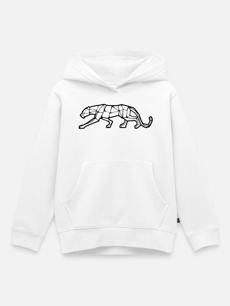 Geometrisches Design des Panthers - Kinder Premium Organic Hoodie - Weiß