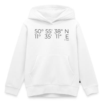 Coordinates Jena, Thuringia - Kids Premium Organic Hoodie - white - Front - AI Model Kid Female (0cm)