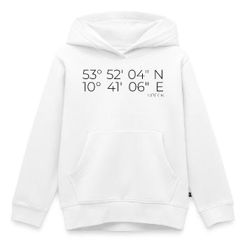 Koordinaten Lübeck - Kinder Premium Organic Hoodie - Weiß - Vorne - AI Model Kid Female (0cm)