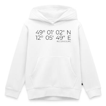 Koordinaten Regensburg - Kinder Premium Organic Hoodie - Weiß - Vorne - AI Model Kid Female (0cm)