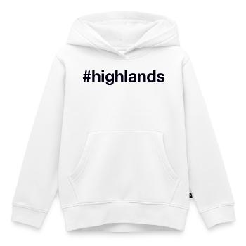 HIGHLANDS Scotland - Kinder Premium Organic Hoodie - Weiß - Vorne - AI Model Kid Female (0cm)