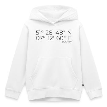 coordonnées Bochum - Sweat Premium à capuche enfant bio - blanc - Devant - AI Model Kid Female (0cm)