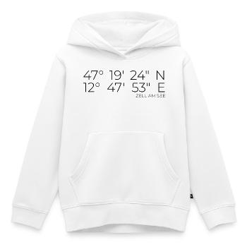 Koordinaten Zell am See Österreich - Kinder Premium Organic Hoodie - Weiß - Vorne - AI Model Kid Female (0cm)