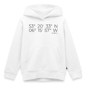 Koordinaten Dublin Irland - Kinder Premium Organic Hoodie - Weiß - Vorne - AI Model Kid Female (0cm)