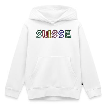 SCHWEIZ. HUMOR. LAND. FLAGGE. GENF. LAUSANNE - Kinder Premium Organic Hoodie - Weiß - Vorne - AI Model Kid Female (0cm)