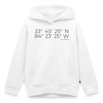 Atlanta Koordinaten - Kinder Premium Organic Hoodie - Weiß - Vorne - AI Model Kid Female (0cm)