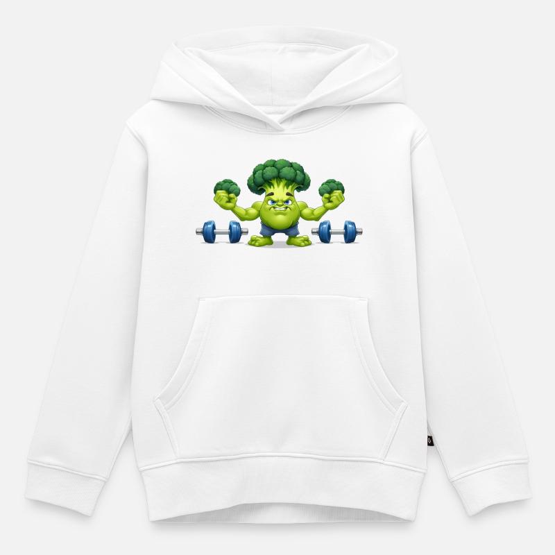 Halophiles de brocoli - Sweat Premium à capuche enfant bio - blanc
