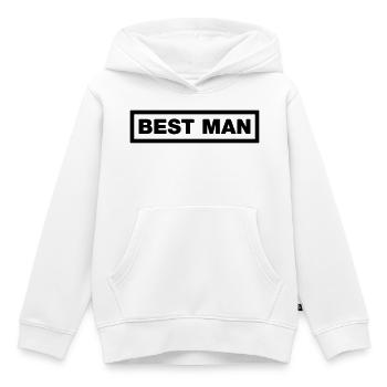Best Man Element Top (JGA MC-Rocker-Kutten-Design) - Kinder Premium Organic Hoodie - Weiß - Vorne - AI Model Kid Female (0cm)
