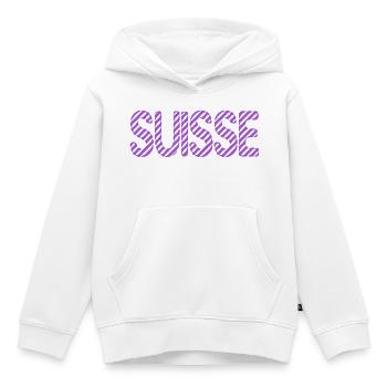 SCHWEIZ. LAND. GENF. SCHWEIZ. HUMOR. LAND - Kinder Premium Organic Hoodie - Weiß - Vorne - AI Model Kid Female (0cm)