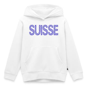 SCHWEIZ. LAND. GENF. SCHWEIZ. HUMOR. LAND - Kinder Premium Organic Hoodie - Weiß - Vorne - AI Model Kid Female (0cm)