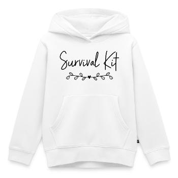 Survival Kit - Kinder Premium Organic Hoodie - Weiß - Vorne - AI Model Kid Female (0cm)