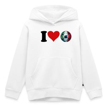 Ich liebe den italienischen Fußball - Kinder Premium Organic Hoodie - Weiß - Vorne - AI Model Kid Female (0cm)