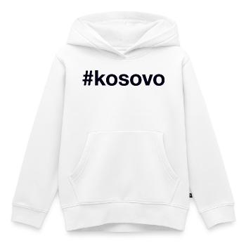KOSOVO Hashtag - Sweat Premium à capuche enfant bio - blanc - Devant - AI Model Kid Female (0cm)