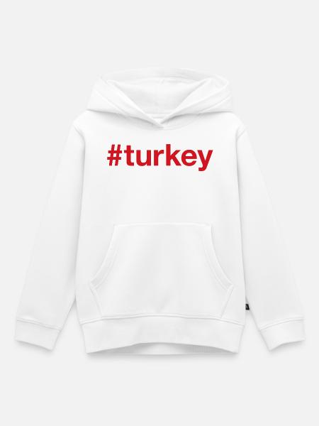 TURKEY Red - Kinder Premium Organic Hoodie - Weiß