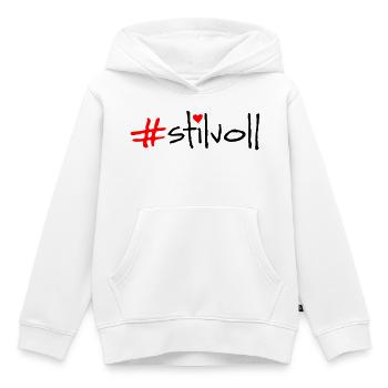 chic - Sweat Premium à capuche enfant bio - blanc - Devant - AI Model Kid Female (0cm)