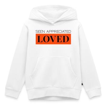Seen Appreciated Loved zweifarbig - Kinder Premium Organic Hoodie - Weiß - Vorne - AI Model Kid Female (0cm)