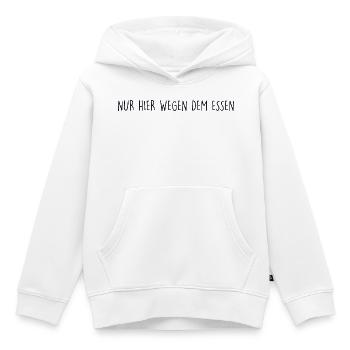 SEULEMENT ICI POUR LA NOURRITURE - Sweat Premium à capuche enfant bio - blanc - Devant - AI Model Kid Female (0cm)