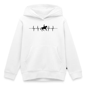 battement de cœur cheval - Sweat Premium à capuche enfant bio - blanc - Devant - AI Model Kid Female (0cm)