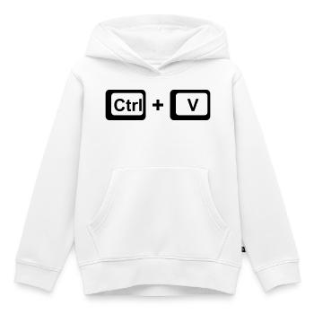 CTRL+V / Children's Gift for Father's Day / Mother's Day - Kids Premium Organic Hoodie - white - Front - AI Model Kid Female (0cm)
