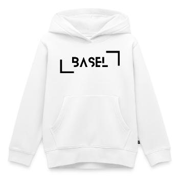 Basel black - Kids Premium Organic Hoodie - white - Front - AI Model Kid Female (0cm)