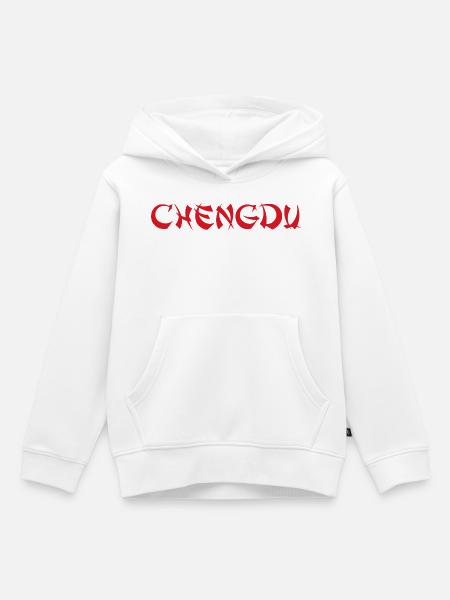CHENGDU China - Kinder Premium Organic Hoodie - Weiß