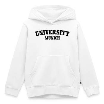 Université de Munich - Sweat Premium à capuche enfant bio - blanc - Devant - AI Model Kid Female (0cm)