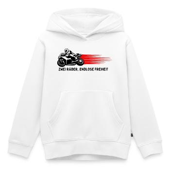 Zwei Räder, endlose Freiheit - Motorrad-Edition - Kinder Premium Organic Hoodie - Weiß - Vorne - AI Model Kid Female (0cm)
