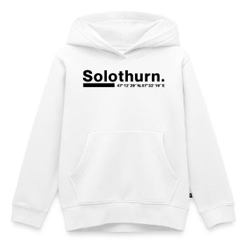 Solothurn coordinates Canton Switzerland - Kids Premium Organic Hoodie - white - Front - AI Model Kid Female (0cm)