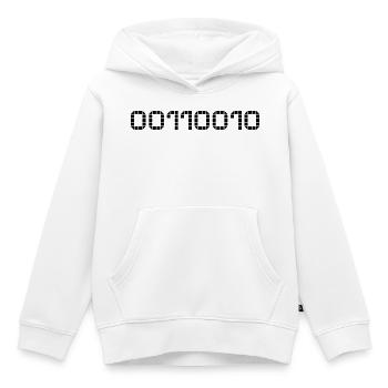 Notation binaire - 50 - Sweat Premium à capuche enfant bio - blanc - Devant - AI Model Kid Female (0cm)