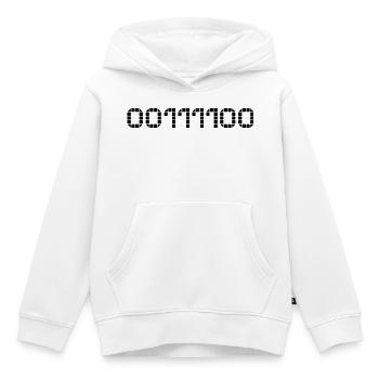 Notation binaire - 60 - Sweat Premium à capuche enfant bio - blanc - Devant - AI Model Kid Female (0cm)