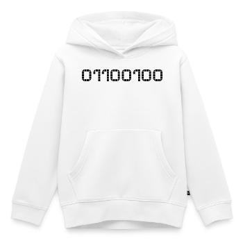 Notation binaire - 100 - Sweat Premium à capuche enfant bio - blanc - Devant - AI Model Kid Female (0cm)
