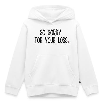 Désolé pour votre perte Cœur - Sweat Premium à capuche enfant bio - blanc - Devant - AI Model Kid Female (0cm)