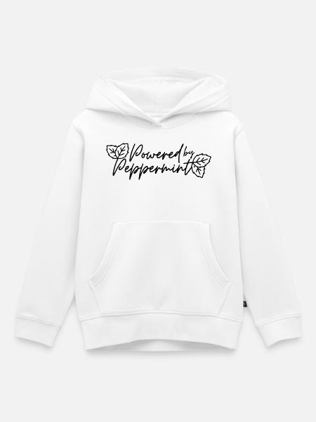 Powered by Peppermint - Kinder Premium Organic Hoodie - Weiß