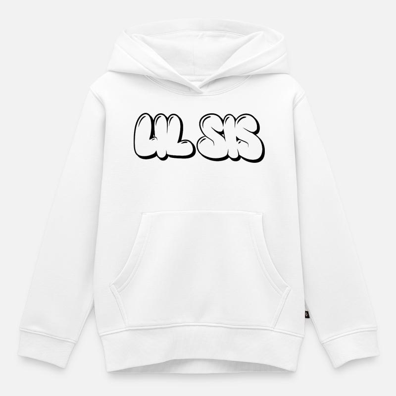 LIL SIS - Sweat Premium à capuche enfant bio - blanc