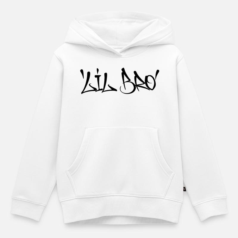 Lil Bro - Sweat Premium à capuche enfant bio - blanc