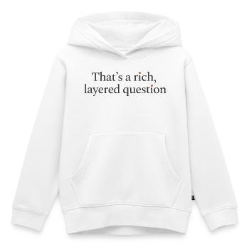 C’est une question riche et complexe - Sweat Premium à capuche enfant bio - blanc - Devant - AI Model Kid Female (0cm)